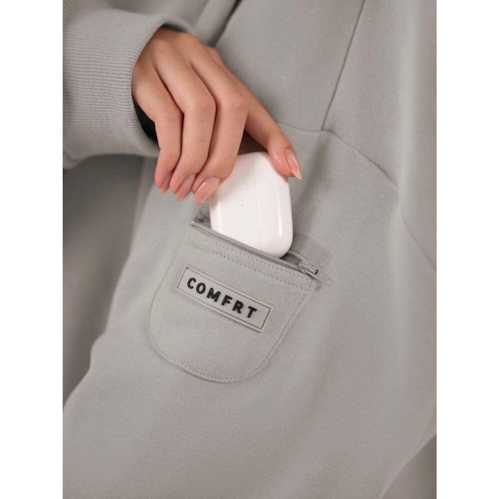 Nwt Comfrt Travel Essentials Hoodie Stone Color. Retails $130 — image 4 of 7
